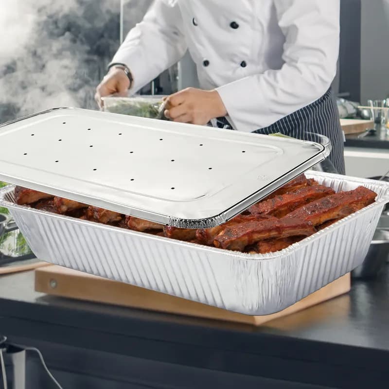 Lid Flat Full Size Aluminum For Steam Table Pan Vented 50/Case
