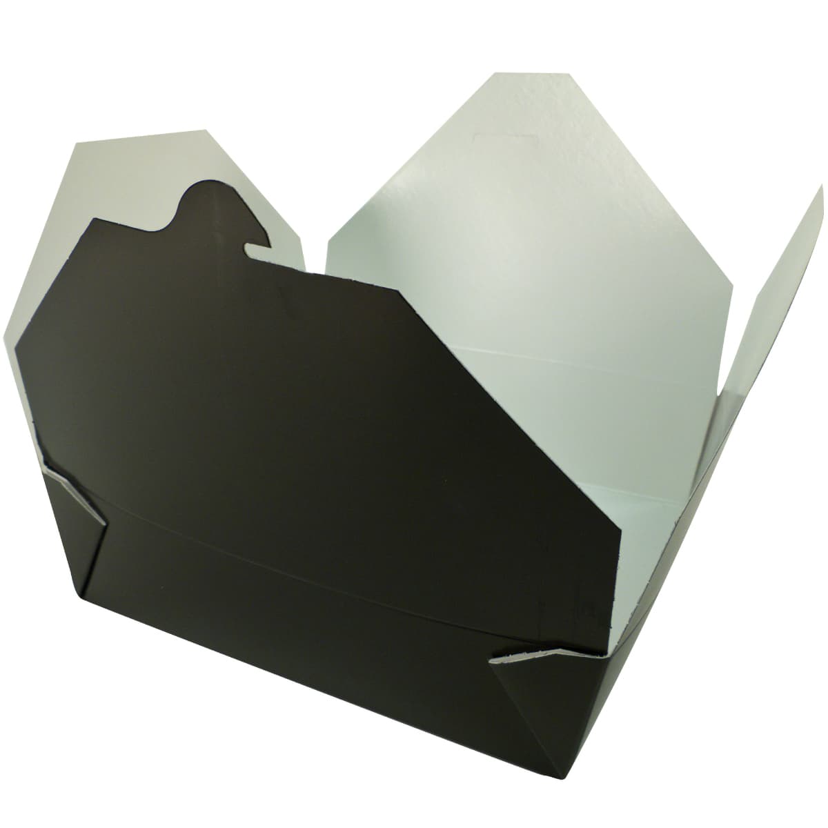 Bio-Pak® Take-Out Box Fold-Top 9.25X9.25 IN Paper Black Rectangle 1-Piece Cut Resistant Leak Resistant 140/Case