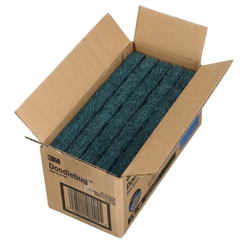 3M™ 8242 Scrubbing Pad 10X4.625 IN Medium Duty Blue Rectangle 10/Case