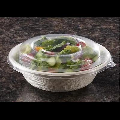 Lid High Dome 8.4X1.15 IN 1 Compartment PET Clear Round For 24-32-48 OZ Bowl Unhinged 300/Case