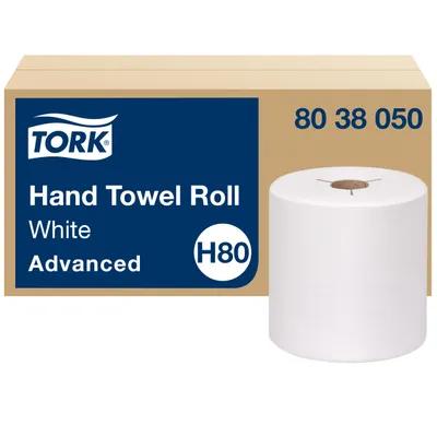 Tork Roll Paper Towel H80 7.938IN X800FT 1PLY White Standard Roll Refill 7.8IN Roll 1.925IN Core Diameter 6 Rolls/Case