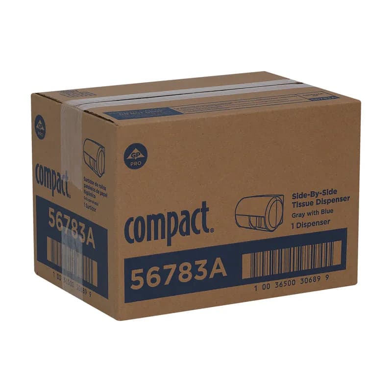 Compact® Toilet Paper Dispenser 6.75X10.12 IN Wall Mount, Locking Gray Side-by-Side 2-Roll Coreless High Capacity 1/Each