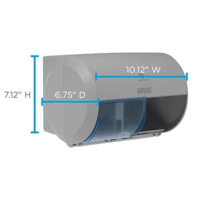 Compact® Toilet Paper Dispenser 6.75X10.12 IN Wall Mount, Locking Gray Side-by-Side 2-Roll Coreless High Capacity 1/Each