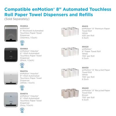 enMotion® Impulse® Paper Towel Dispenser 8.58X12.7X13.8 IN Wall Mount White 1-Roll Touchless 8IN Roll 1/Each