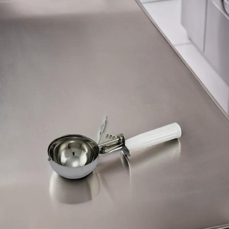 Ice Cream Disher Size 6 4.66 OZ 18/8 Stainless Steel White 1/Each