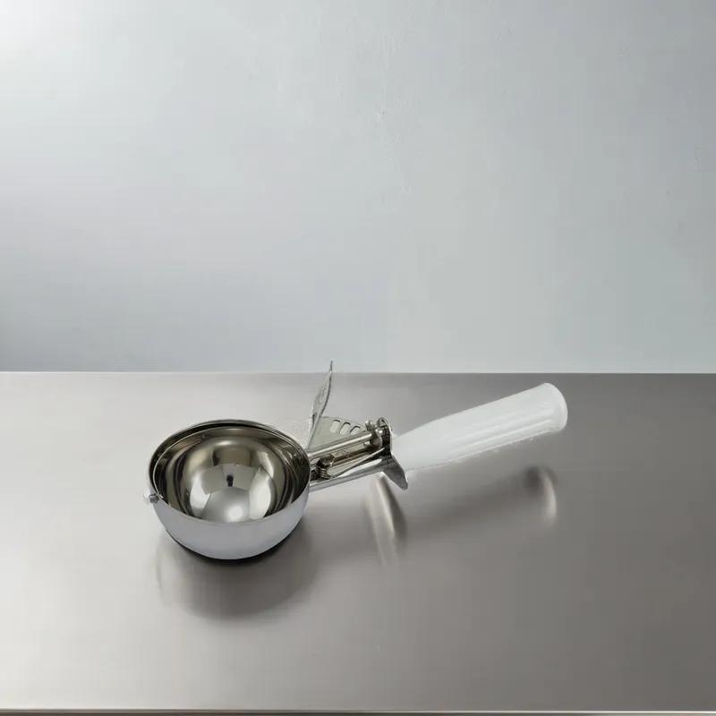 Ice Cream Disher Size 6 4.66 OZ 18/8 Stainless Steel White 1/Each