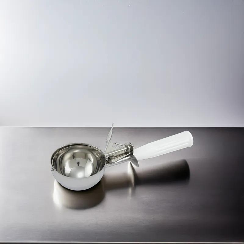 Ice Cream Disher Size 6 4.66 OZ 18/8 Stainless Steel White 1/Each