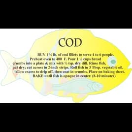 COD Meat Fish Recipe Label 1.75X3.125 IN Fish 4 Color Process 250 Count/Roll 12 Rolls/Case 3000 Count/Case