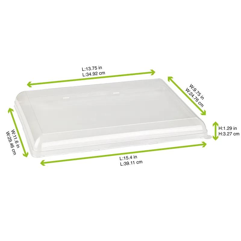 Lid Dome 15.4X11.6X1.29 IN PET Clear Rectangle For Container Freezer Safe 50 Count/Case