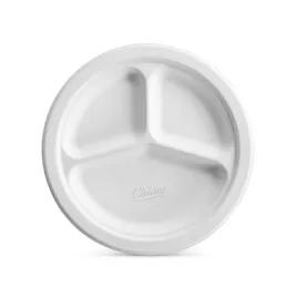 The Chinet Brand® Plate 9.25 IN 3 Compartment Molded Fiber White Round 500/Case