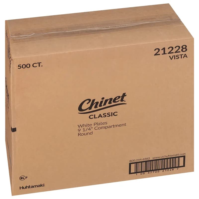 The Chinet Brand® Plate 9.25 IN 3 Compartment Molded Fiber White Round 500/Case