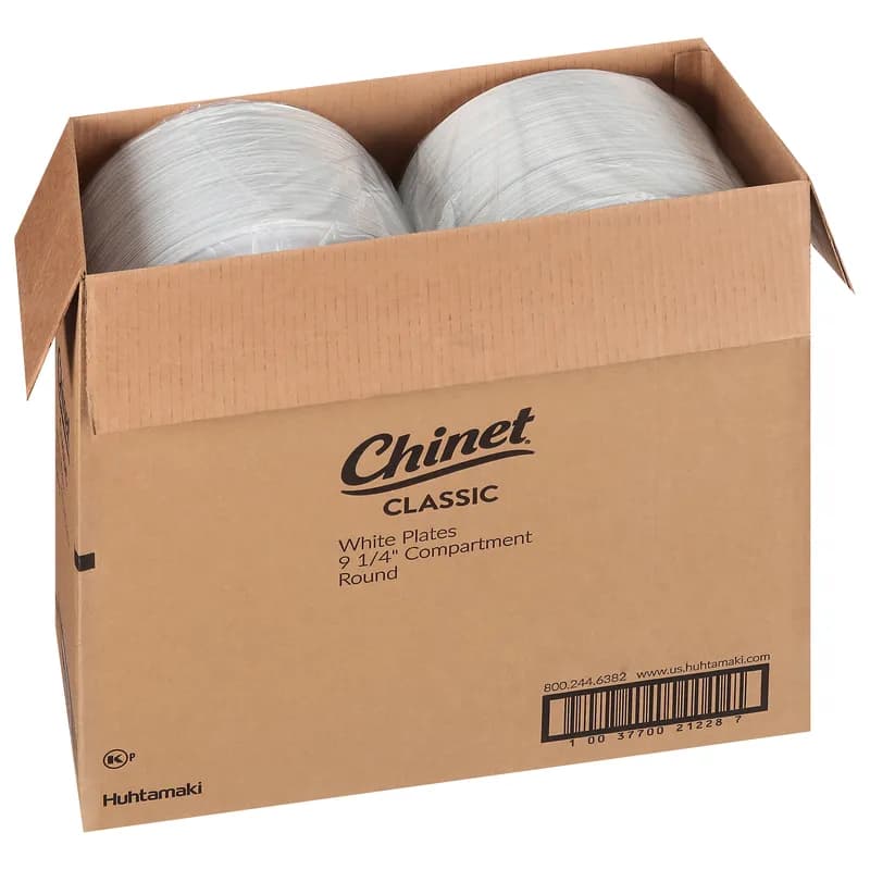 The Chinet Brand® Plate 9.25 IN 3 Compartment Molded Fiber White Round 500/Case