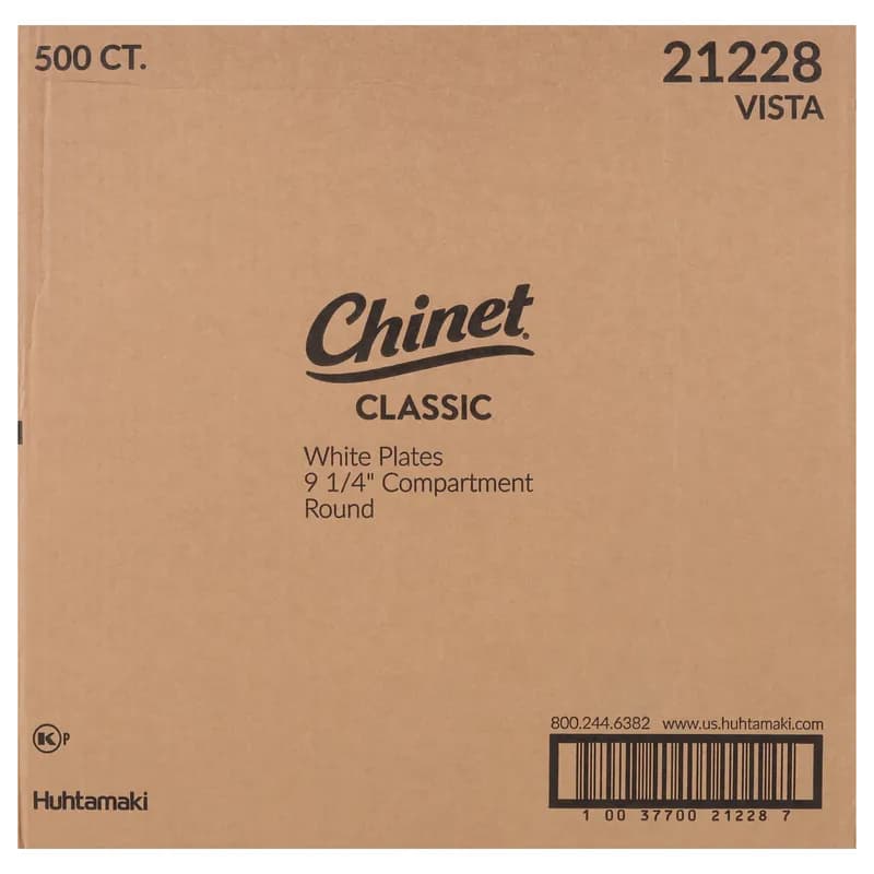 The Chinet Brand® Plate 9.25 IN 3 Compartment Molded Fiber White Round 500/Case