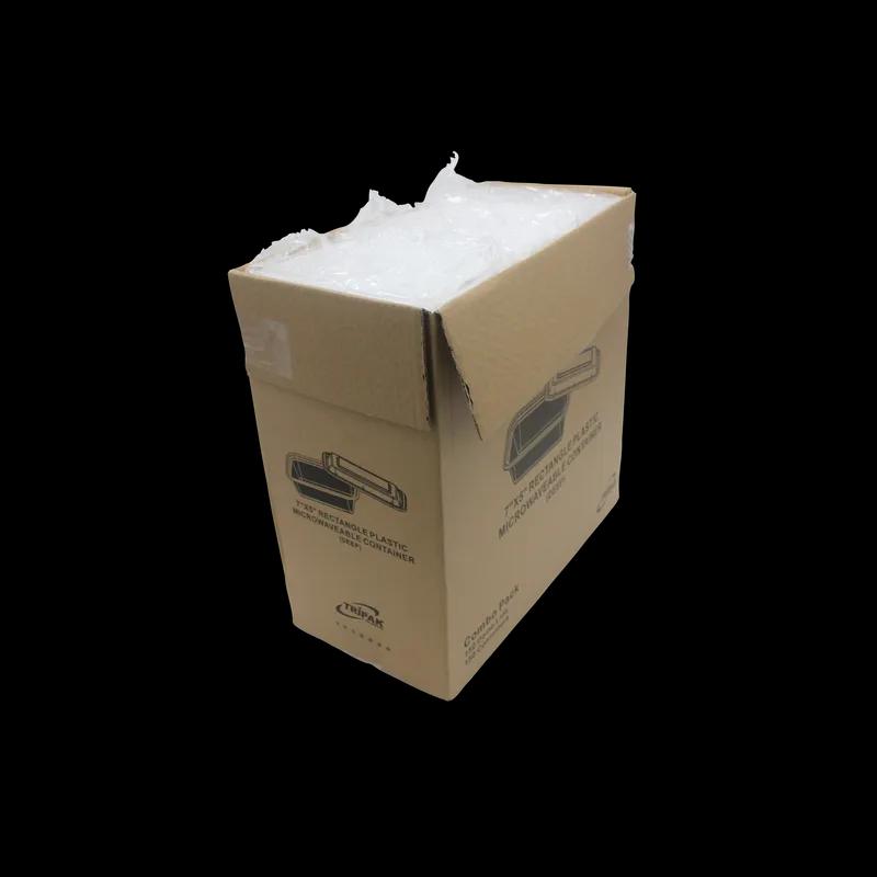 Take-Out Container Base & Lid Combo 24 OZ Plastic Black Clear Rectangle Deep 150/Case