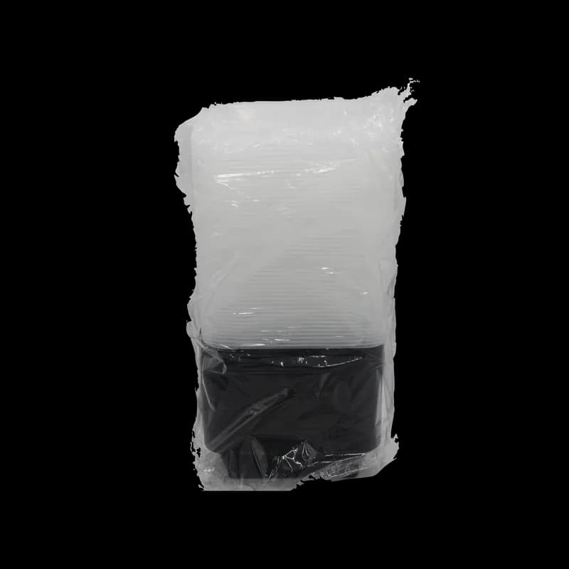Take-Out Container Base & Lid Combo 24 OZ Plastic Black Clear Rectangle Deep 150/Case