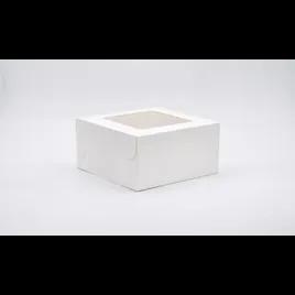 Cake Box 10X10X5 IN Paperboard White Square Lock Corner 1-Piece With Window 150/Case