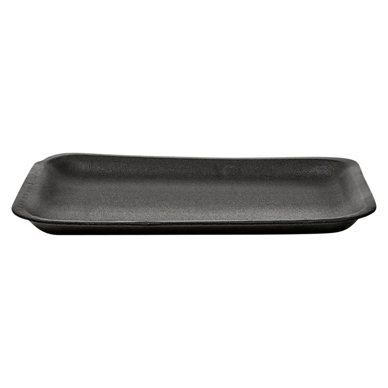 2S Meat Tray 5.75X8.25X0.63 IN Polystyrene Foam Black Rectangle 500/Case