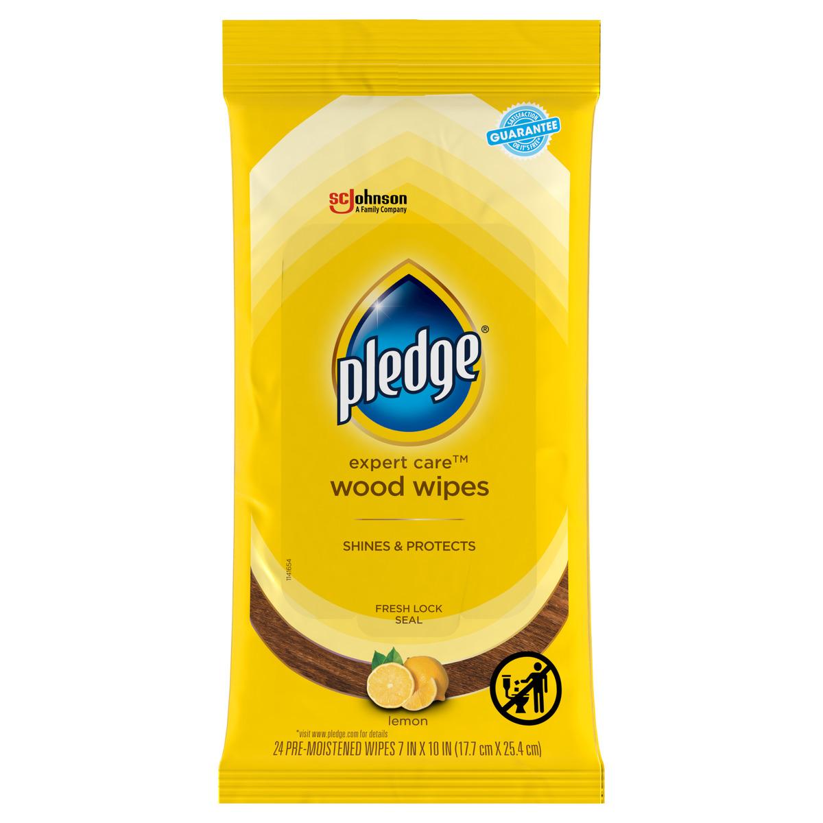 Pledge® Lemon Furniture Polish Multi Surface Wipe 24 Count/Pack 12 Packs/Case 288 Count/Case