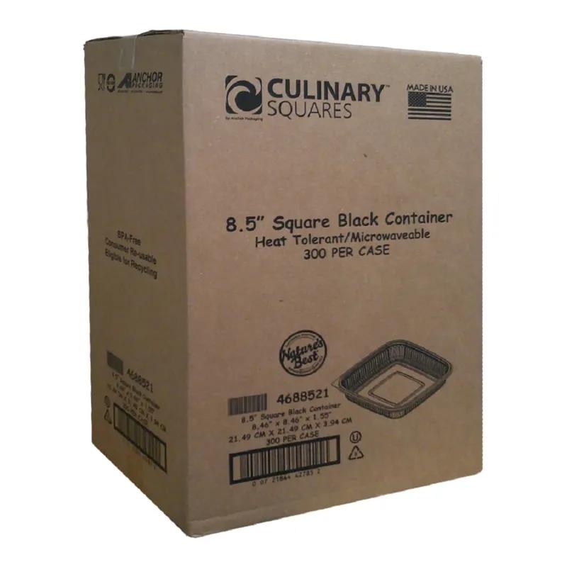 Culinary Squares® Take-Out Container Base PP Black Square Microwave Safe 300/Case