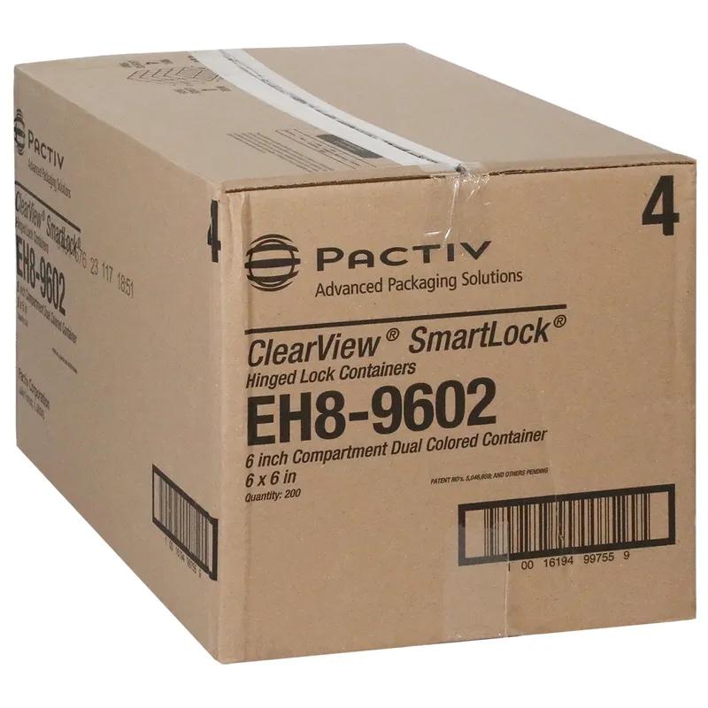 Snack Take-Out Container Hinged Small (SM) 5.9X6.3X2.25 IN OPS Black Clear 200/Case