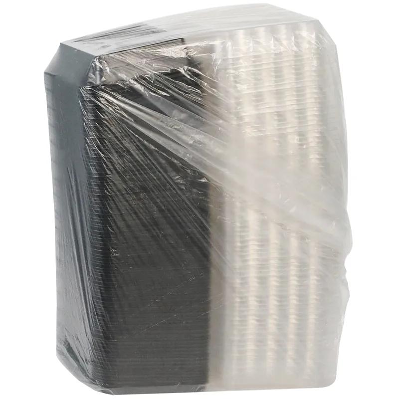 Snack Take-Out Container Hinged Small (SM) 5.9X6.3X2.25 IN OPS Black Clear 200/Case