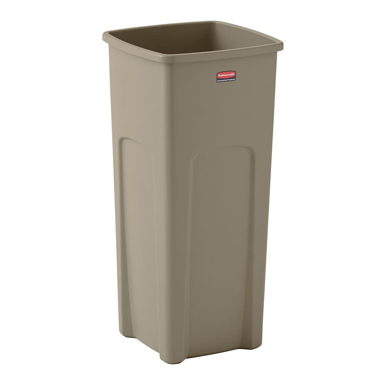1-Stream Trash Can 16.5X15.5X30.9 IN 23 GAL 92 QT Beige Square Resin 1/Each