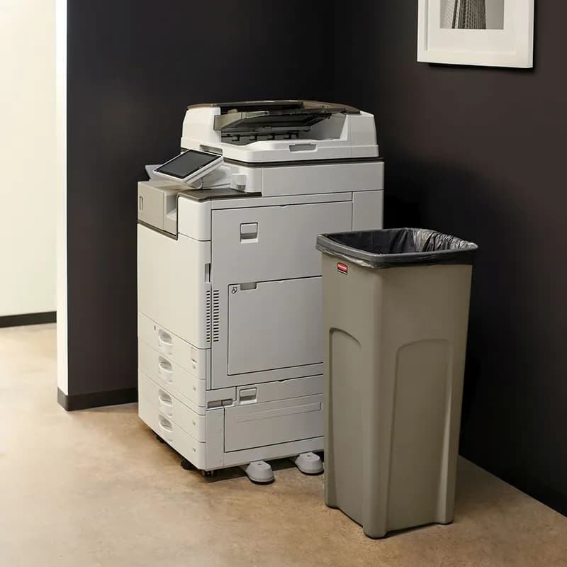 1-Stream Trash Can 16.5X15.5X30.9 IN 23 GAL 92 QT Beige Square Resin 1/Each