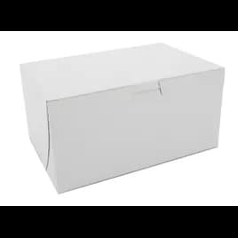 Bakery Box 8X5.5X4 IN Clay-Coated Kraft Board White Kraft Rectangle Lock Corner Tuck Top 250/Case
