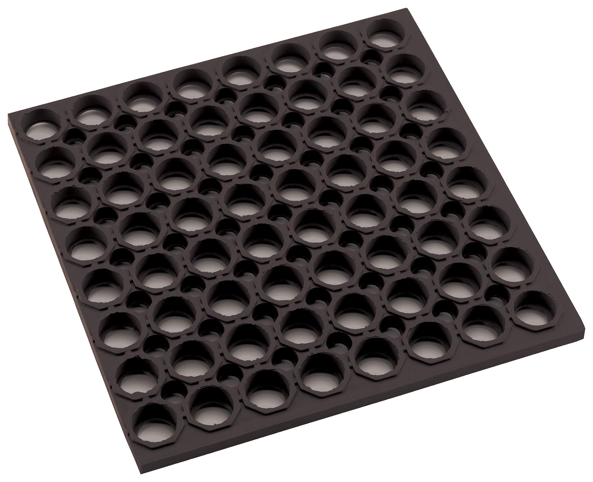 Protection Floor Mat 36X60X0.75 IN Black Rubber With Straight Edging 1/Each