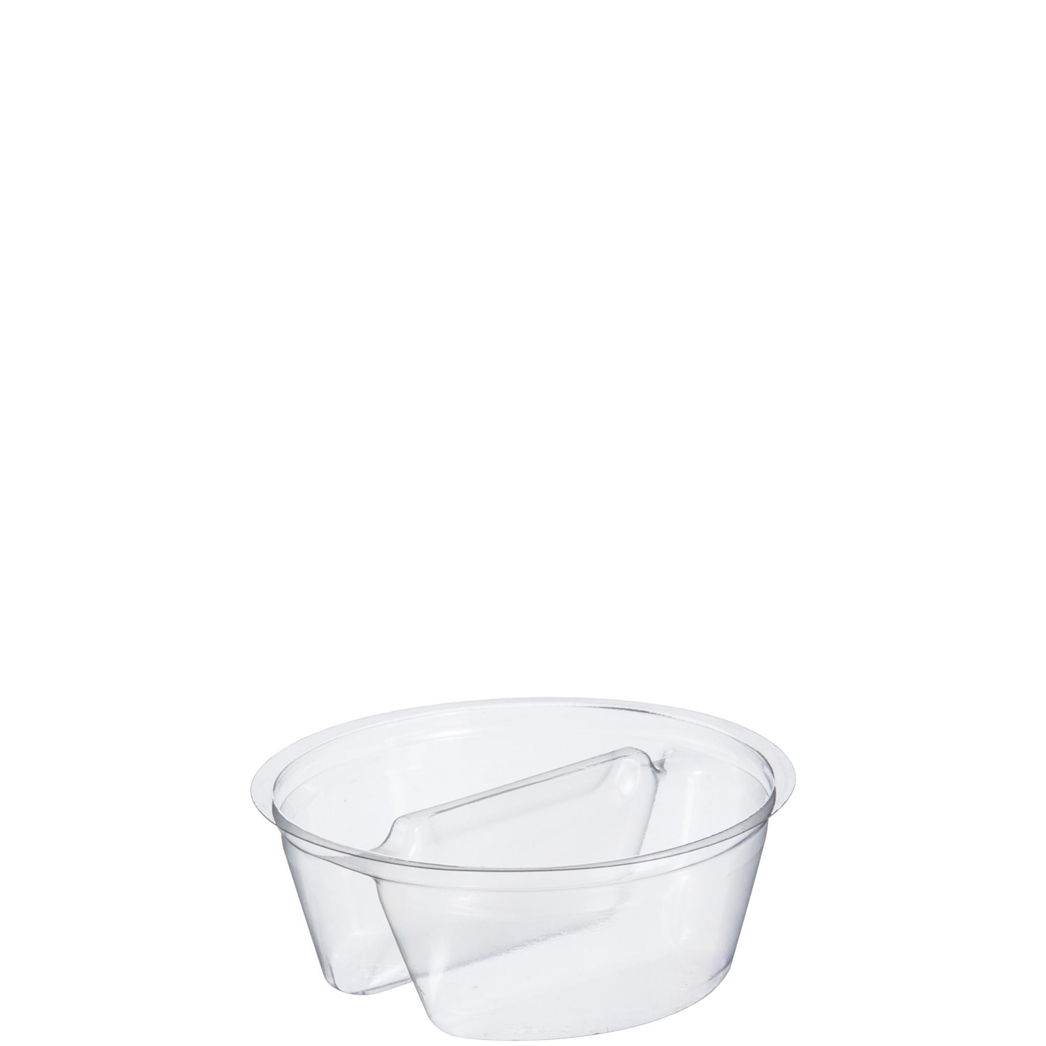 Dart® Cold Two Compartment Cup Insert 3.5 OZ 2 Compartment PET Clear 100 Count/Pack 10 Packs/Case 1000 Count/Case