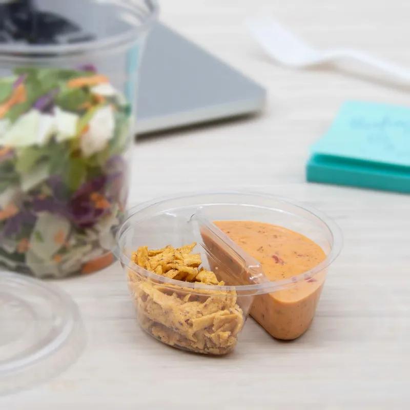 Dart® Cold Two Compartment Cup Insert 3.5 OZ 2 Compartment PET Clear 100 Count/Pack 10 Packs/Case 1000 Count/Case