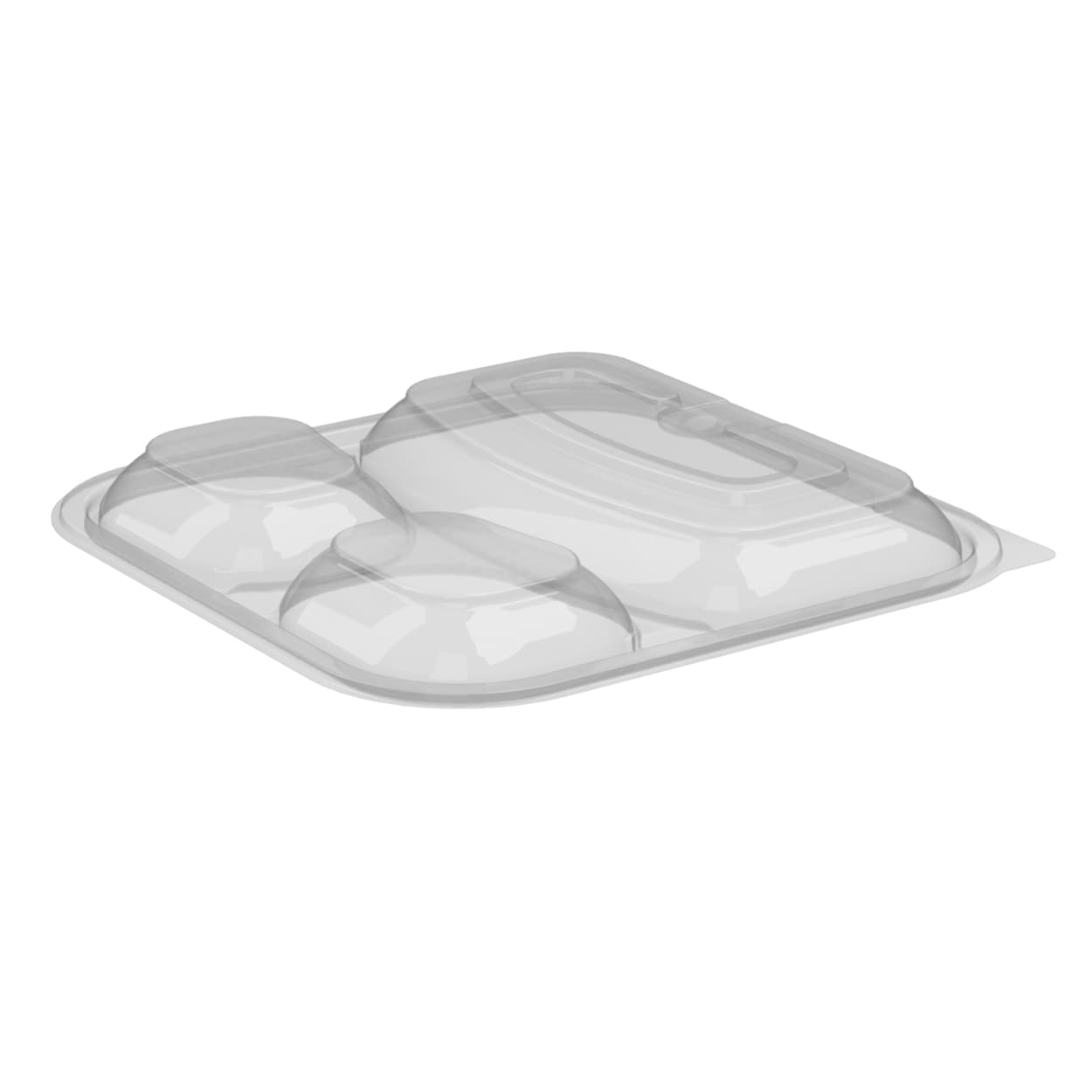 Culinary Squares® Lid Dome 1 Compartment PP Clear Square For Container Unhinged Anti-Fog 300/Case