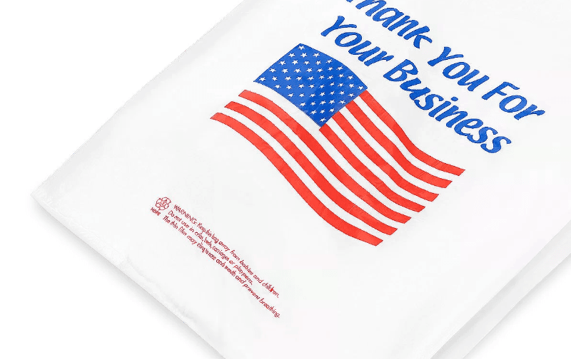 Bag 12X7X22.5 IN HDPE 18MIC USA Flag 600/Case