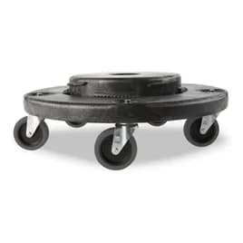 Brute® Receptacle Dolly 18.03X18.03X6.3 IN Black Resin Swivel Food Safe 1/Each
