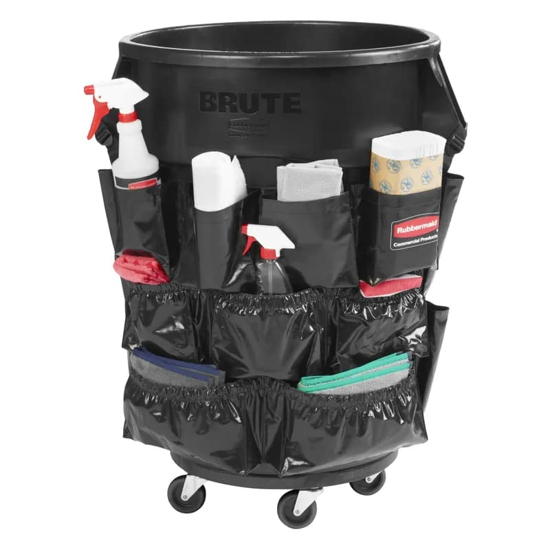 Brute® Receptacle Dolly 18.03X18.03X6.3 IN Black Resin Swivel Food Safe 1/Each