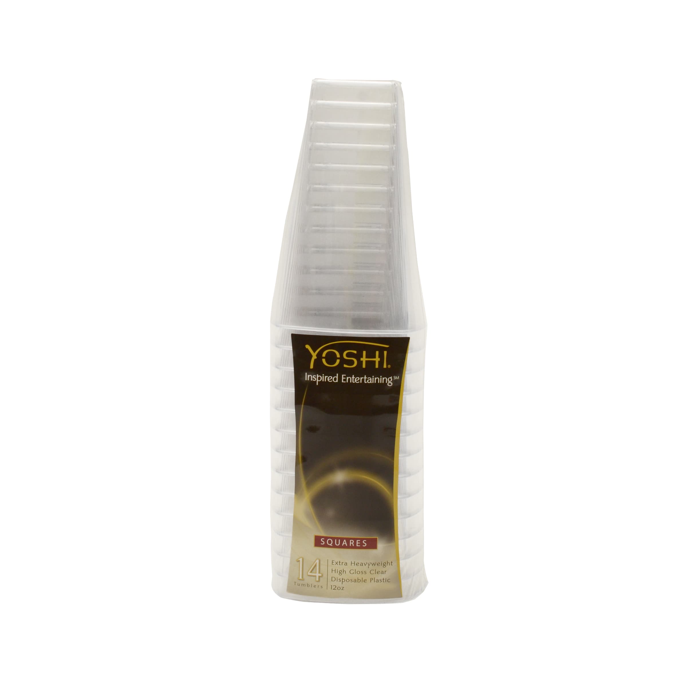 Cup Tumbler 12 OZ Plastic Clear Square Extra Heavy 168/Case