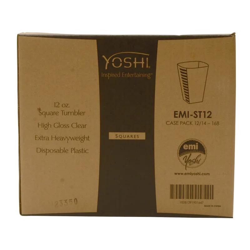 Cup Tumbler 12 OZ Plastic Clear Square Extra Heavy 168/Case