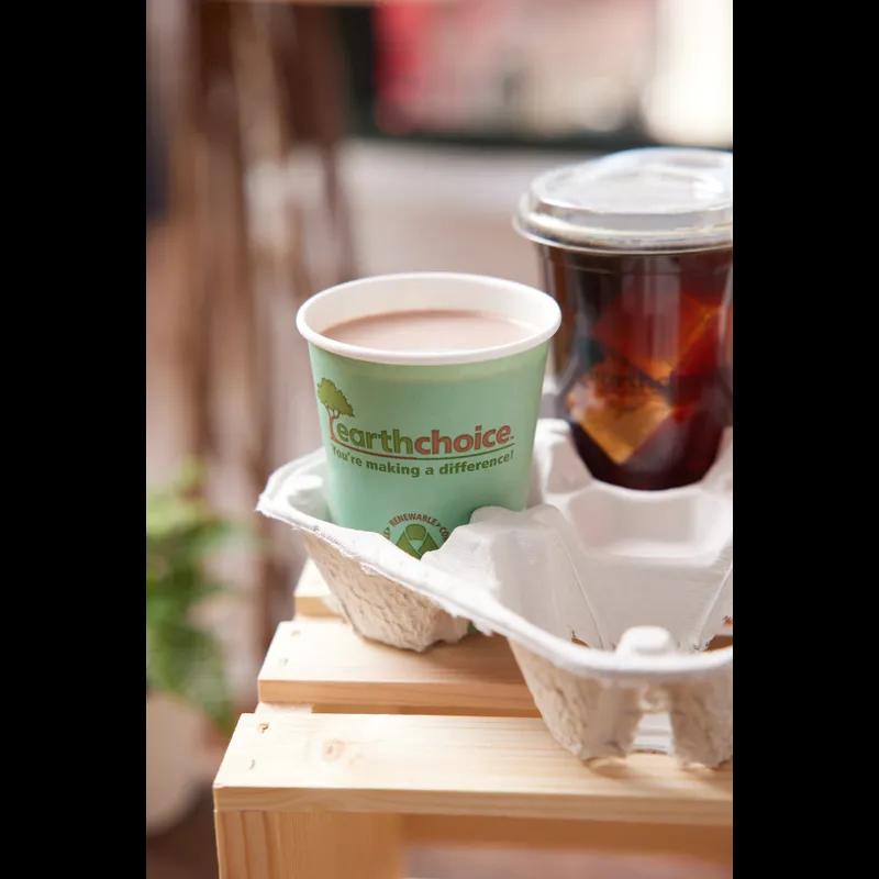 Cup Carrier 2.4X8.6X8.6 IN 4 Compartment Molded Fiber Natural For 8-30 OZ Without Handle Reusable 300/Case