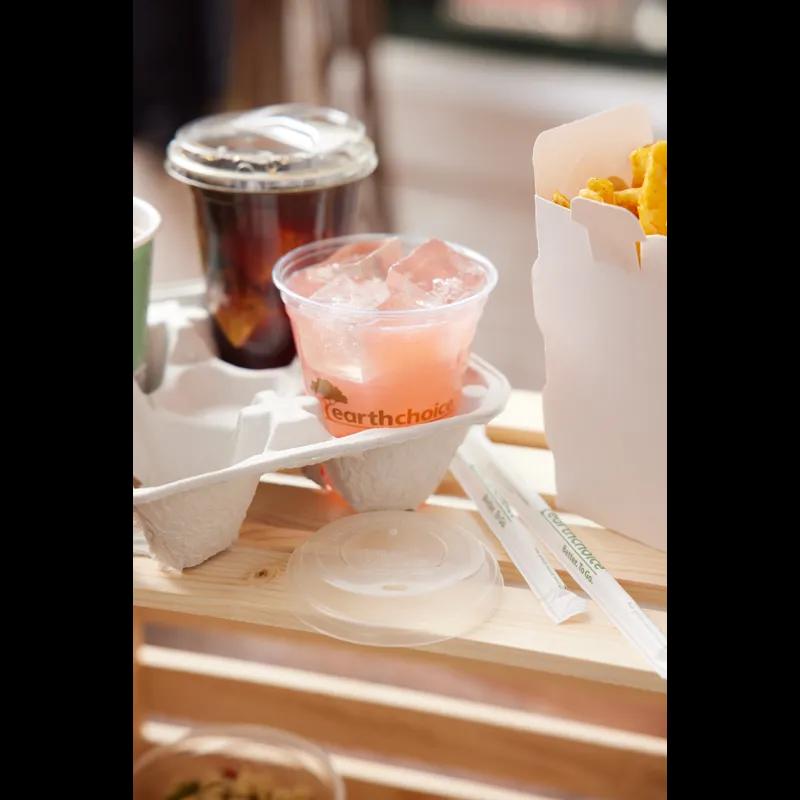 Cup Carrier 2.4X8.6X8.6 IN 4 Compartment Molded Fiber Natural For 8-30 OZ Without Handle Reusable 300/Case