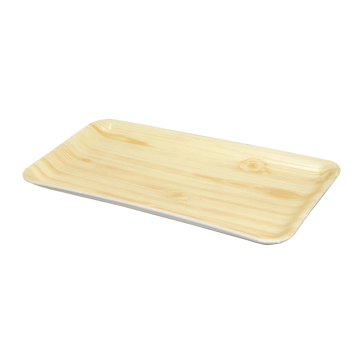 10S Meat Tray 10.5X5.5 IN Polystyrene Foam Wood Grain Rectangle 300/Case