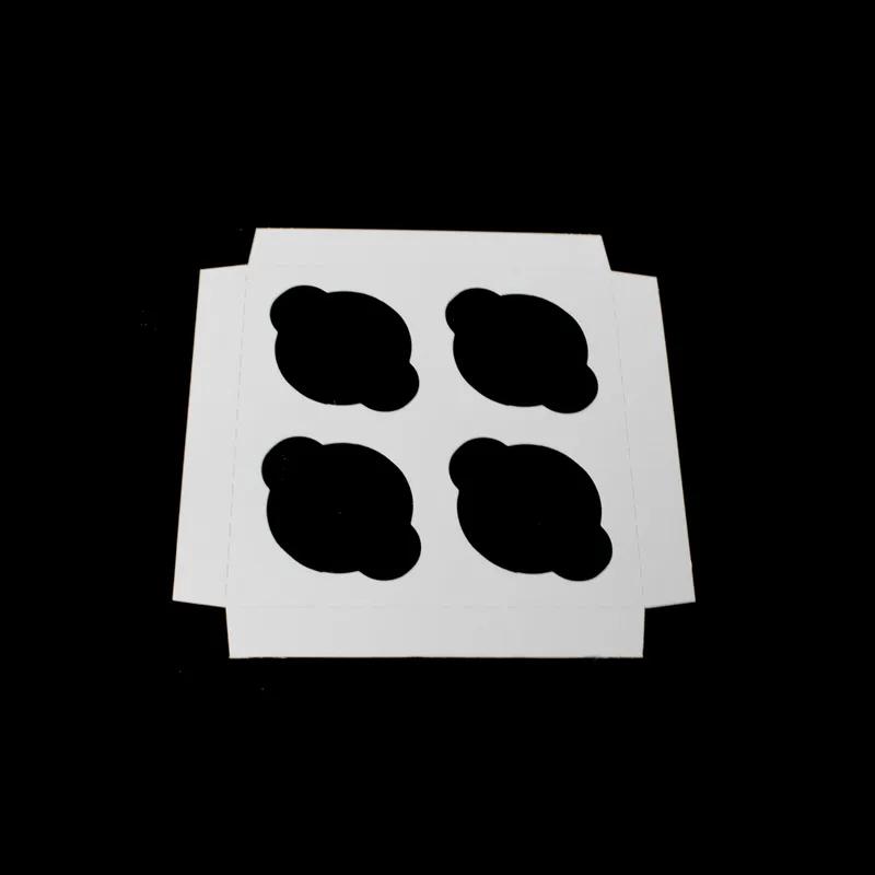 Cupcake Insert 6.9375X6.9375X0.875 IN 4 Compartment Cardboard White Kraft 100/Case