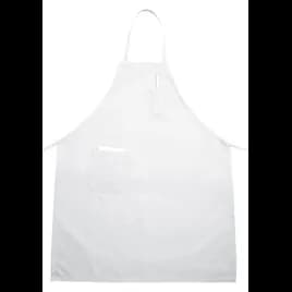 Apron White Poly Blend (65% Polyester, 35% Cotton) With Pockets Full Length 1/Each