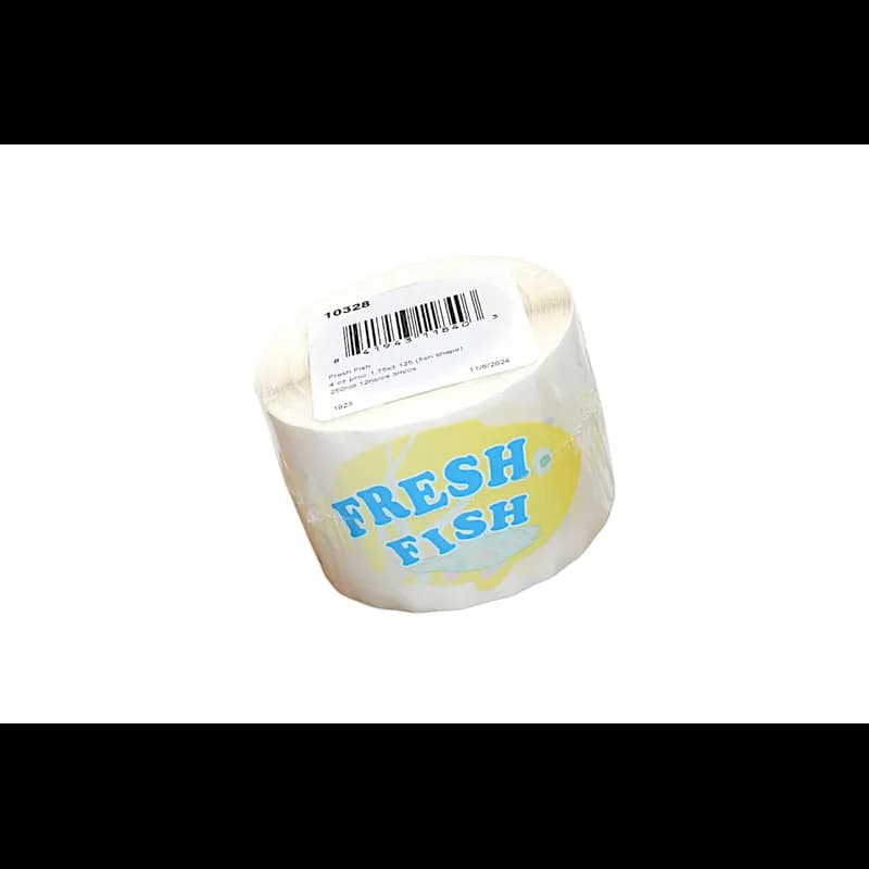 Fresh Fish Meat Label 1.75X3.125 IN Fish 4 Color Process 250 Count/Roll 12 Rolls/Case 3000 Count/Case