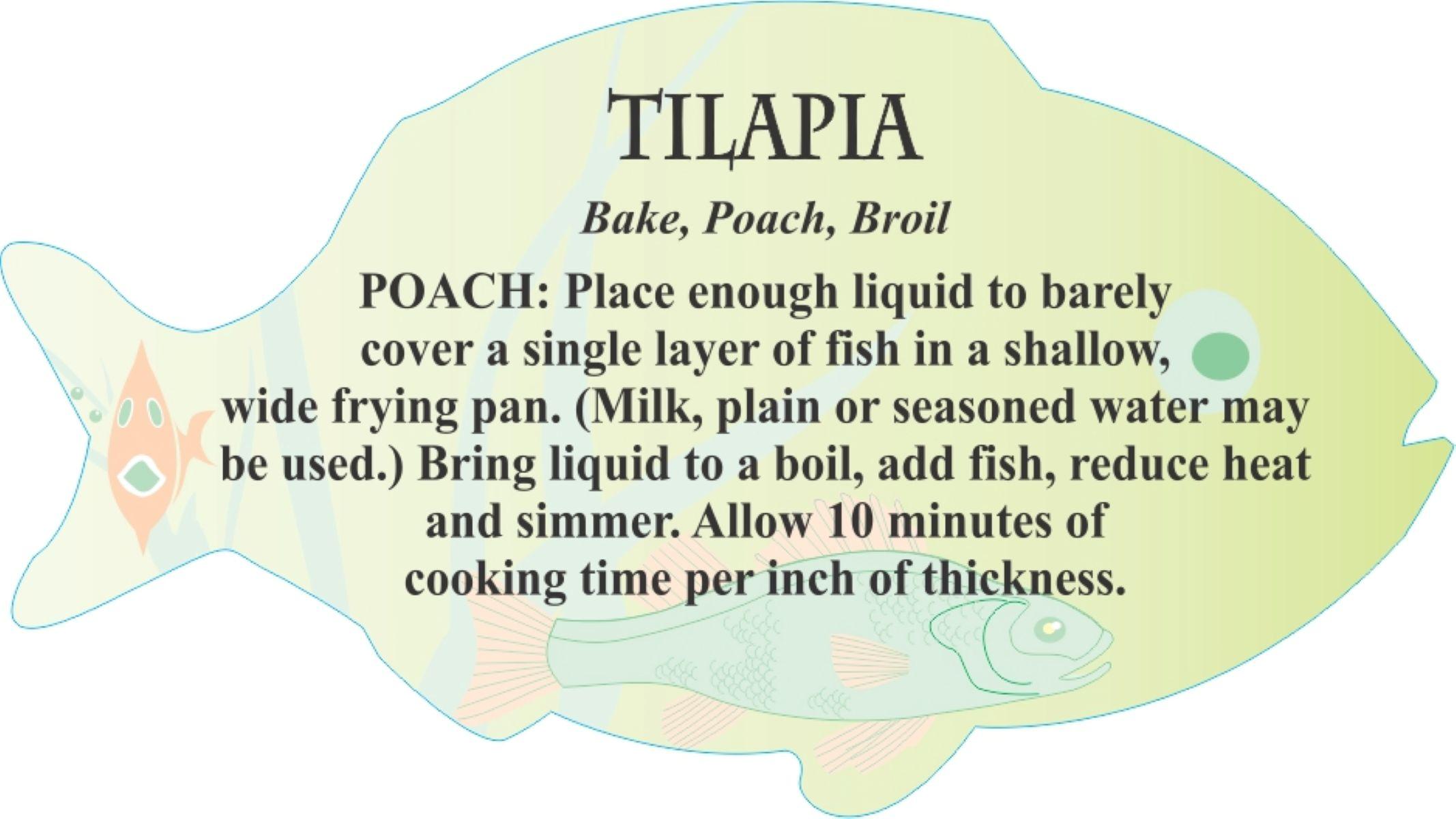 Tilapia Meat Fish Recipe Label 1.75X3.125 IN Fish 4 Color Process 250 Count/Roll 12 Rolls/Case 3000 Count/Case