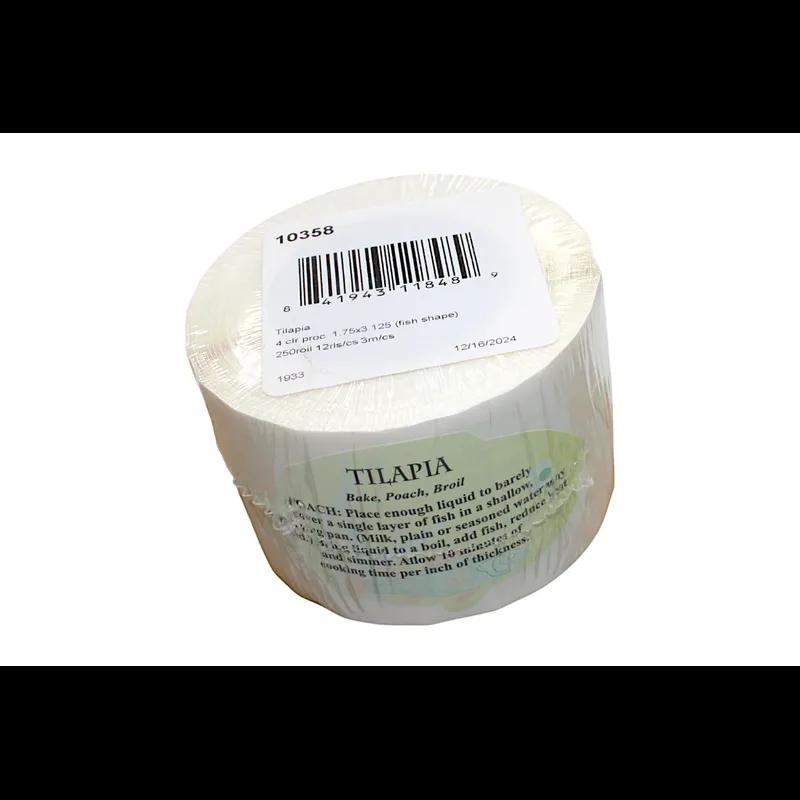 Tilapia Meat Fish Recipe Label 1.75X3.125 IN Fish 4 Color Process 250 Count/Roll 12 Rolls/Case 3000 Count/Case