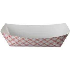 Food Tray 3 LB Paper Kraft Red Rectangle 500/Case