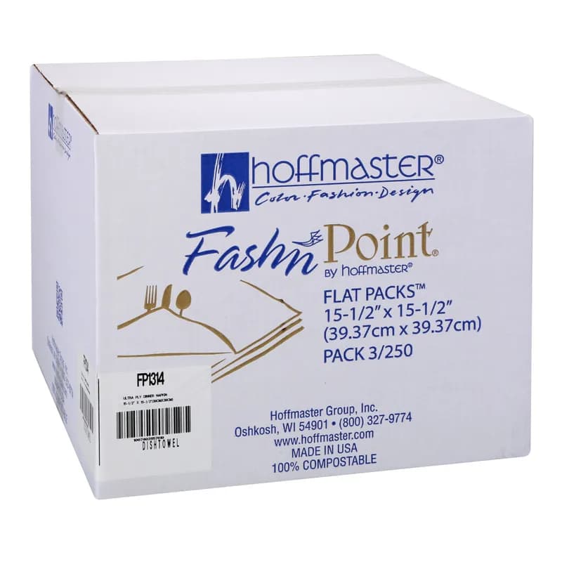 Dinner Napkins 15.5X15.5 IN Black White Dishtowel Print Ultra PLY 750/Case