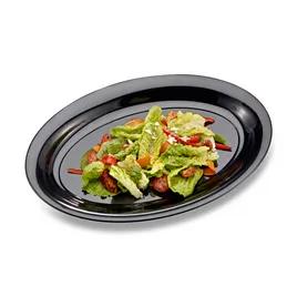 Serving Tray 11X16 IN Plastic Black Oval Deep 25/Case