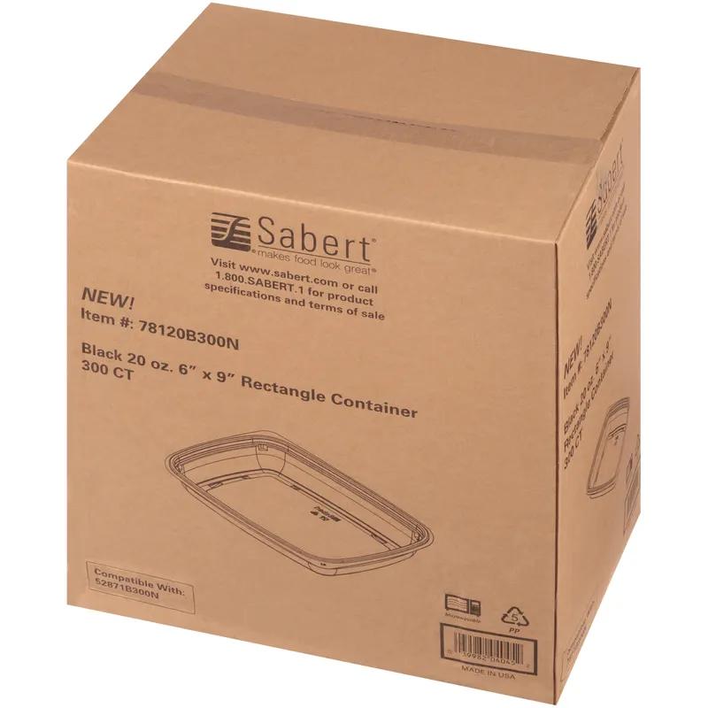 Take-Out Container Base 9.25X6.5X1.44 IN PP Black Rectangle 300/Case