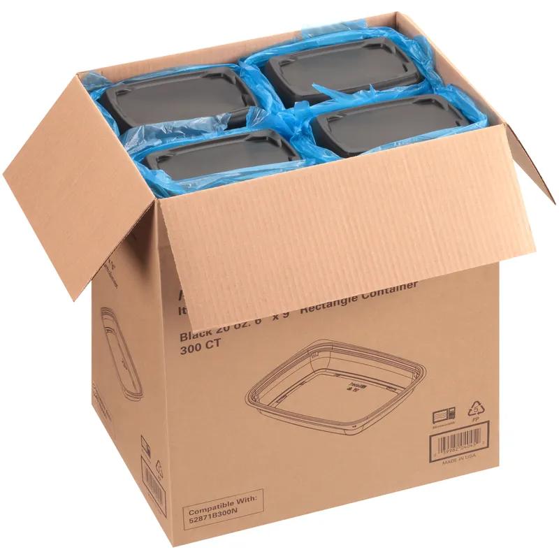 Take-Out Container Base 9.25X6.5X1.44 IN PP Black Rectangle 300/Case